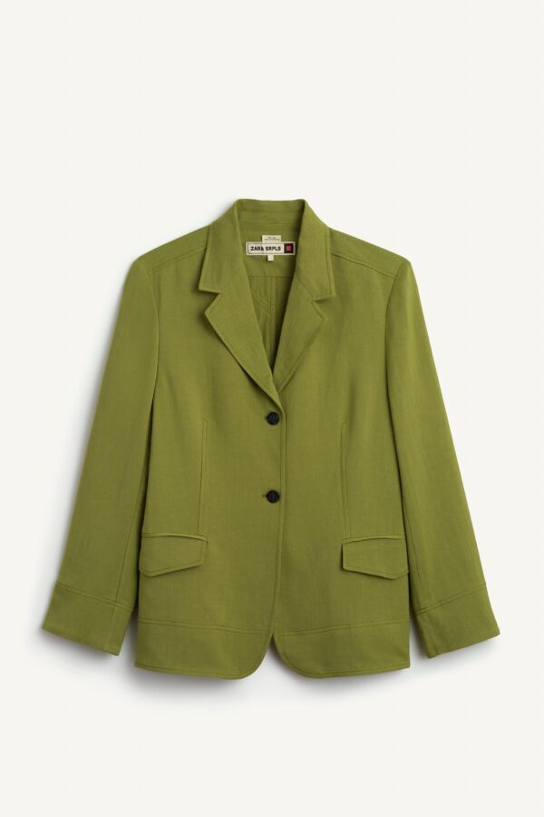 BLZR LNN (1) Olive Green Tailored Blazer