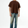 Men’s Oversized Brown T-Shirt & Relaxed Fit Blue Jeans Set