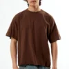 Men’s Oversized Brown T-Shirt & Relaxed Fit Blue Jeans Set