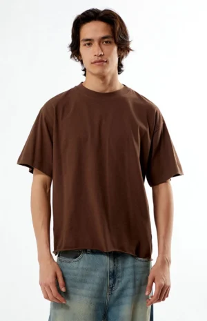 Brown Premium Cropped T-Shirt (1) Men’s Oversized Brown T-Shirt & Relaxed Fit Blue Jeans Set