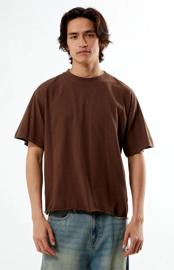 Men’s Oversized Brown T-Shirt & Relaxed Fit Blue Jeans Set