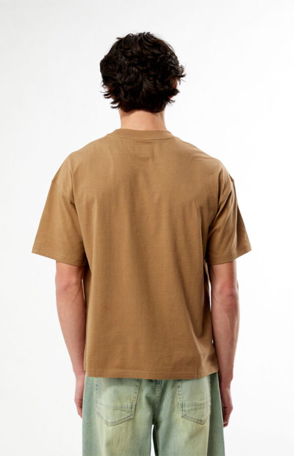 Embroidered T-Shirt (1) Men’s Oversized Brown “Bonjour” Printed T-Shirt
