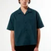Men’s Farms Green Woven Camp Collar Shirt